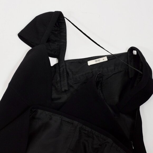 Y2K 90s PRADA dress 2 piece top skirt 44 US Small black sheer panels vintage - Picture 16 of 16